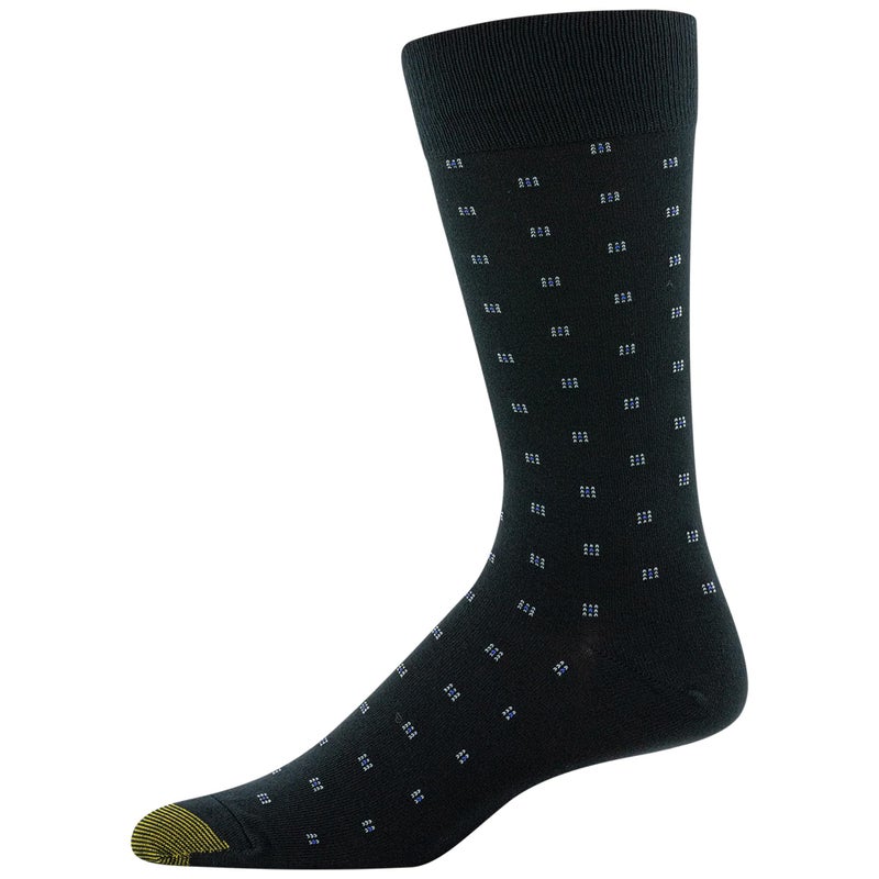 GOLDTOE Men's Dress Crew Socks, 3 Pairs, Black/Charcoal, Large - Image 3